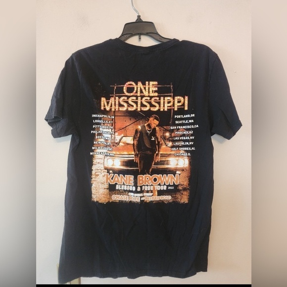 Kane Brown Shirt Country medium Black Tour 2022 Cotton Tee Music Band - Picture 3 of 4